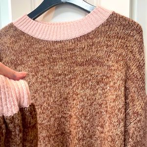 Super soft brown and pink sweater. Size medium